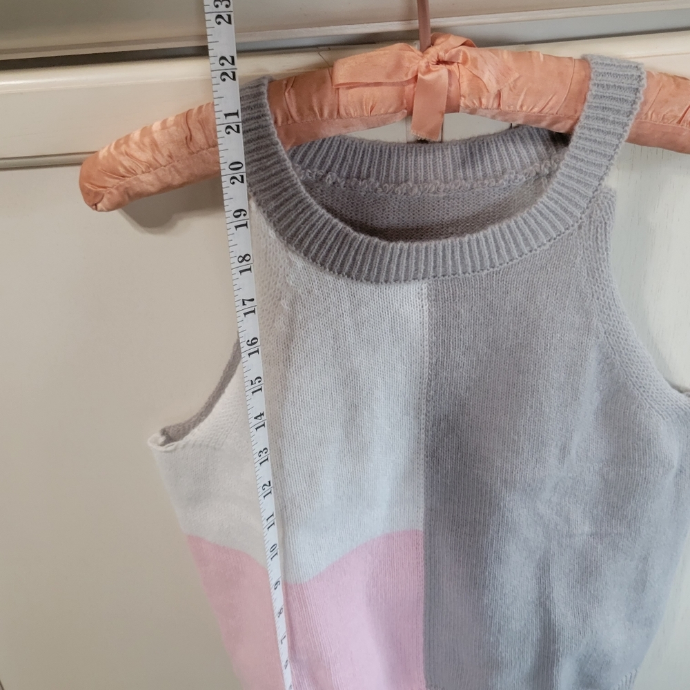 Shein Color Block Halter Neck Knit Top